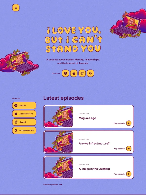 A podcast landing page