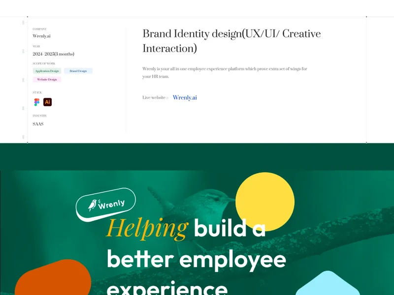 Wrenly, an employee experience brand page